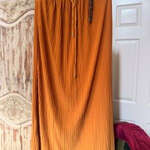 Mossimo Supply Co. Pleated Maxi Skirt in Rust